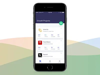 Growbell Mobile design growth hacking iphone material mobile ui