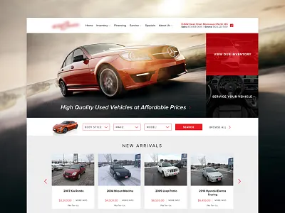 Auto Website Interface #2 auto cars clean dealer design interface layout ui web website