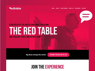 The Red Table conversation design interface layout logo longshadowsaintdead runnerup vector webdesign website