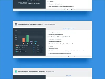 VWO Survey Reports for a multiple-choice question input optimizer options pop questions saas survey up visual vwo website