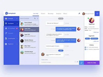 Chatbot Agent Screen chat bot chatbot dashboard dashboard ui ui ui design ux ux design web design
