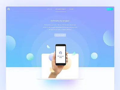 Estimate my project 💸 agency homepage landing page mobile shape shapes ui ux web webdesign