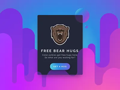 Info Card bear card daily dark hugs info ui ux