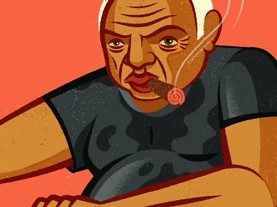 The Nomad bike cigar illustration nomad sweat stains sweaty wine