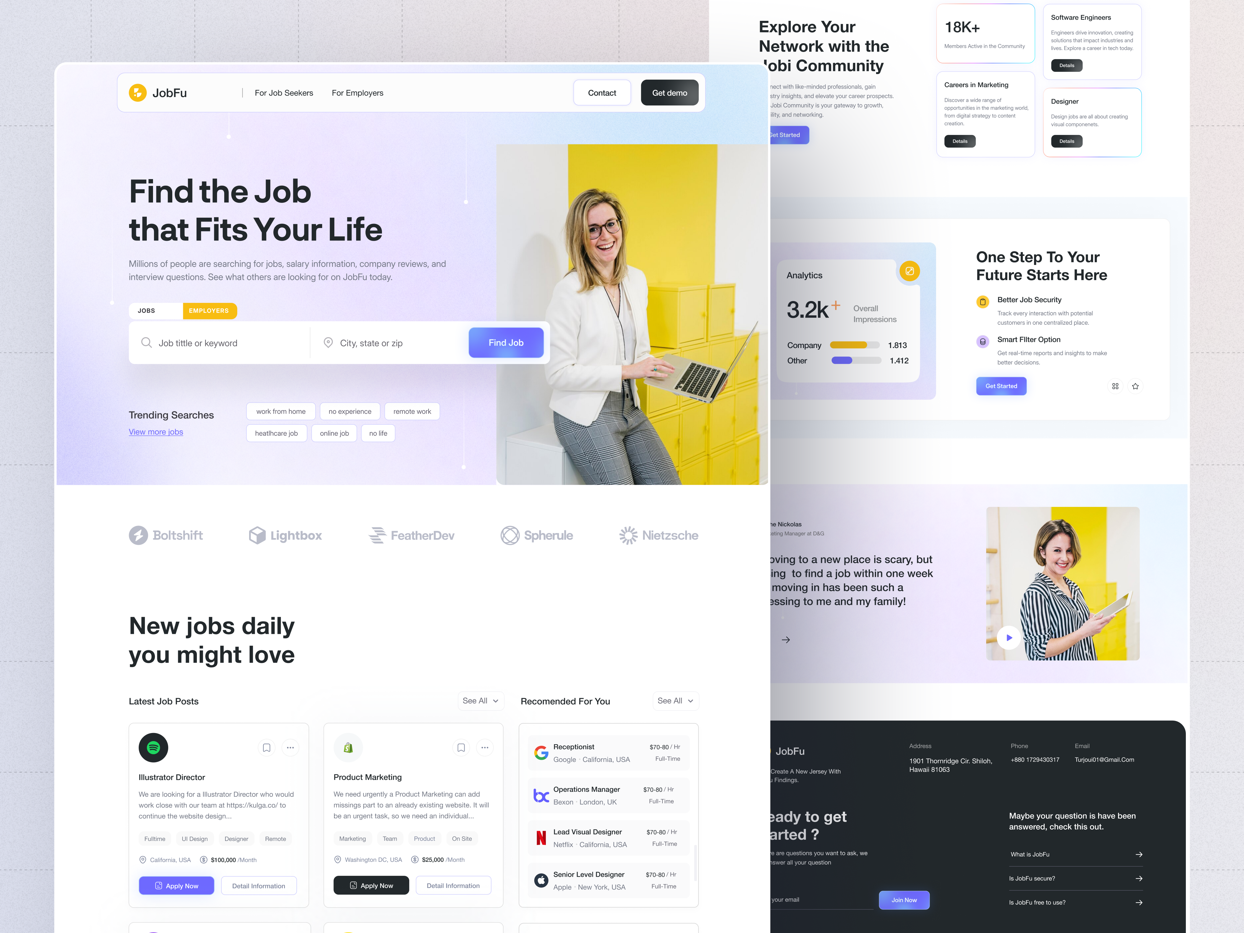 Job Finding Website 2025 career clean design hiring homepage job finding job finding website job seeker jobsearchui landing page minimal ui ux website
