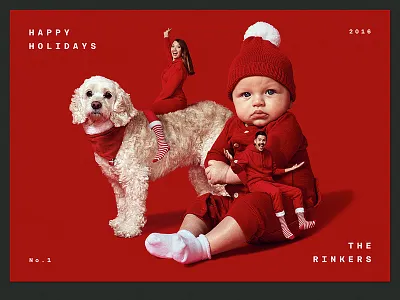 RINKER XMAS CARD card christmas composite design dog holiday photography red retouch rinker santa xmas
