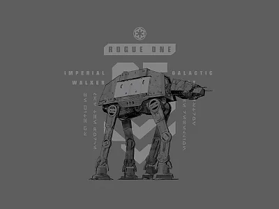 Star Wars - Rogue One AT-AT Graphic at at badge illustration military rogue one star wars type