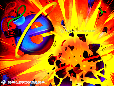 Internet Exploder bomb browserling comic explosion ie iexploder iexplore iexplorer internet explorer joke