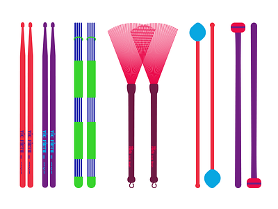 My Drum Sticks brush classic color cymbal drum icon mallets music personal projects sticks