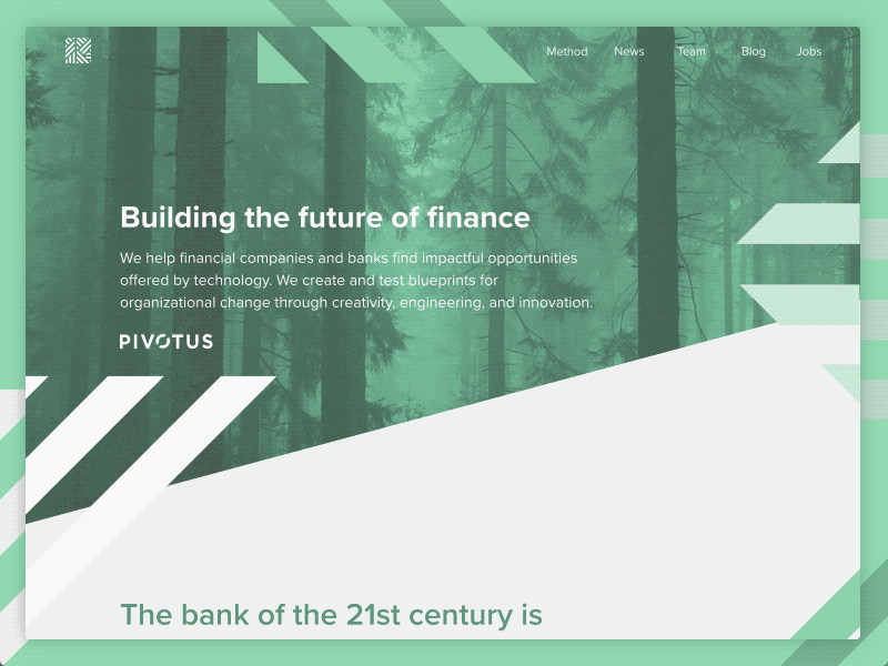 Pivotus Website landing page parallax web design website