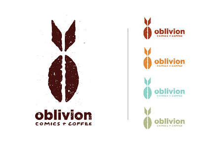 Oblivion Comics & Coffee | V1 bomb bomb logo brand identity branding coffee coffee logo comic book logo comic books comics lettering logo logo design