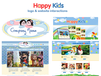 Happy Kids Wordpress Theme children colorful flat kids kindergarten wordpress