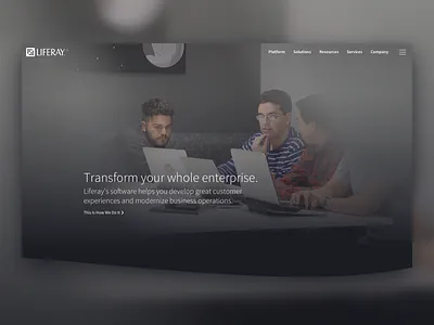 Liferay — Transform your whole enterprise. homepage liferay svg mask video zeno rocha
