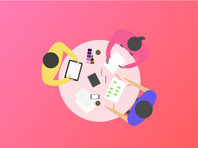Collaborate ! app collaborate color illustration on boarding sketch ui ux
