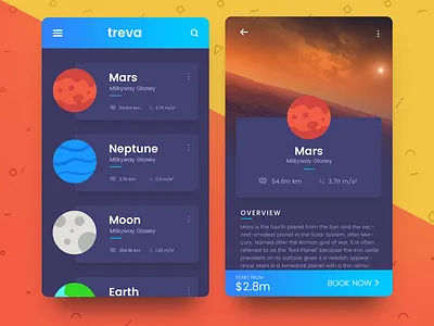 Space Travel UI android app dailyui gradient minimal mobile profile space travel ui ux