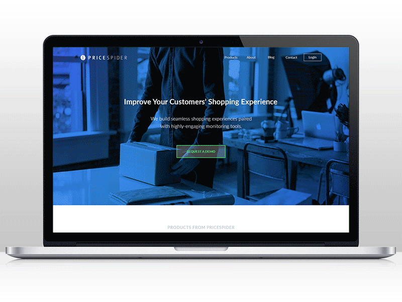 PriceSpider Homepage Redesign homepage web design