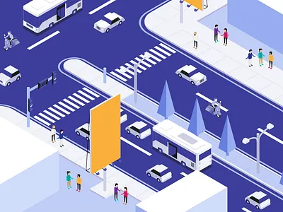 Traffic illustration isometric