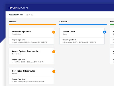 Recording Portal app application email flat material process product search sound ui ux. design web