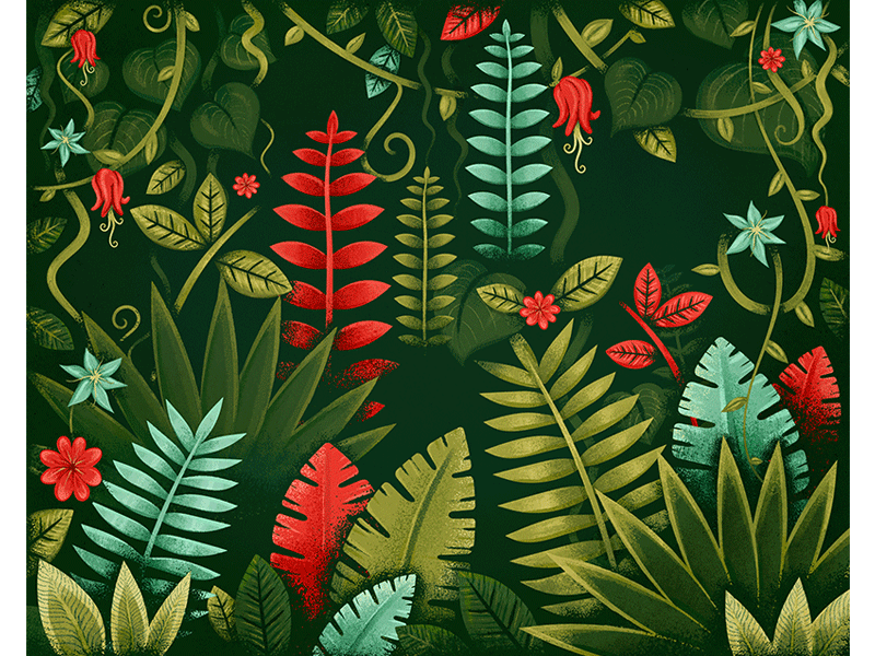 Lurk eyes gif jungle night plants predator prey spooky texture vines