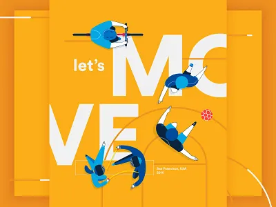 IBM illustrations_WIP characters futbol ibm illustration move play poster sports