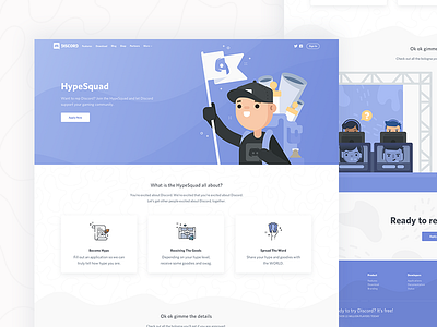 HypeSquad characters events games gaming hypesquad icons illustration lan site ui vector web