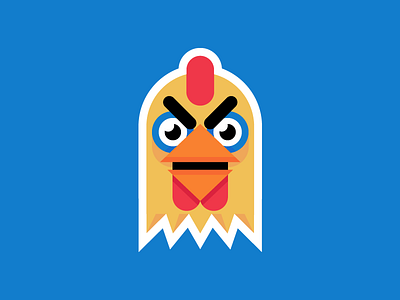 Evil Chicken Sticker bird chicken cockadoodledoo evil flat hen mule rooster scary sticker