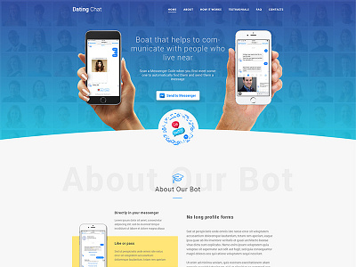 Dating Bot clean design flat landing ui ux web webdesign website