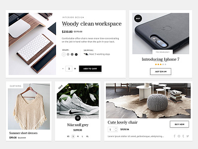 Minimalist Ecommerce UIkit - Free PSD file add to cart clean ecommerce freebie interface minimalistic product view shop store ui web web design