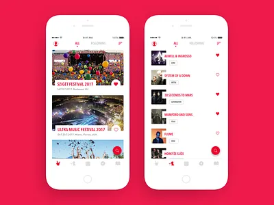 Festy - iOS App development festival fun interaction interface interface design ios mobile mobile design music ui ux
