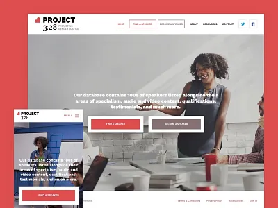 Homepage with Randomised Background Photo 3 blue and yellow design charity design homepage justice profile ui ux web website women
