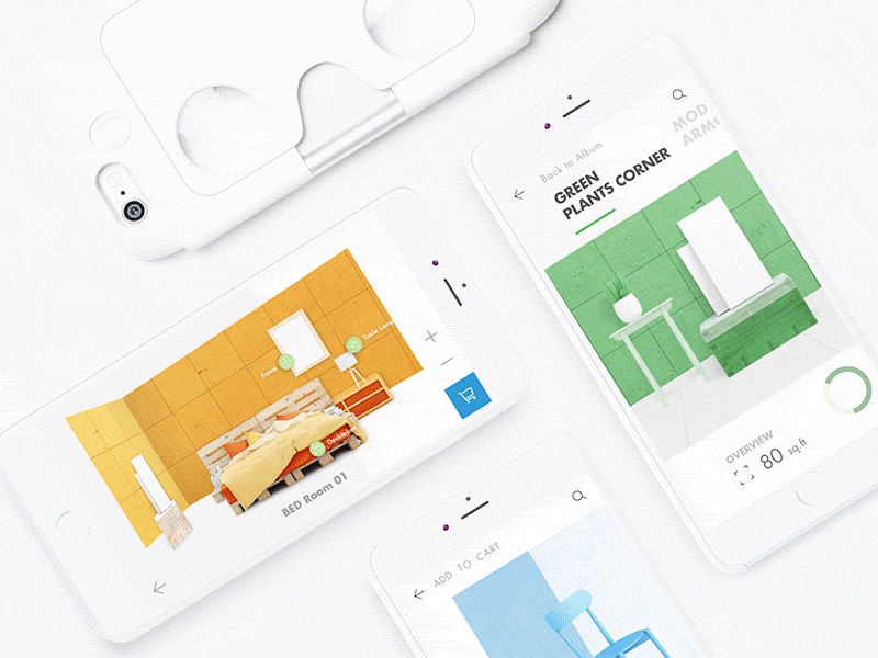 Room decoration assistant app 3d bed gesture living room sideslip slip vr