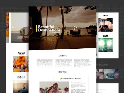 Beautiful Destinations Landing Page Redesign beautiful destinations landing page photography resedign travel website