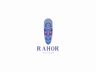 Rahor Antique african antique branding colorful face idendity illustration logo mark mask
