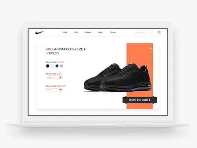 NIKE Product Card Concept card e commerce macbook mockup nike shop sketch sneakers store ui ux website