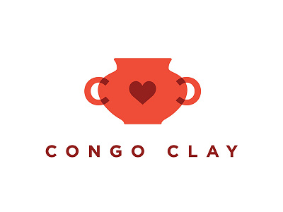 Congo Clay Logo branding ceramics clay heart logo pot potter pottery