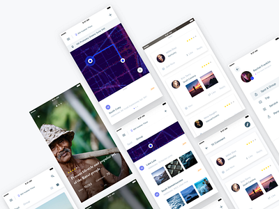 A travel concept project of mobile app. app blog clean colors grid minimalism type typography