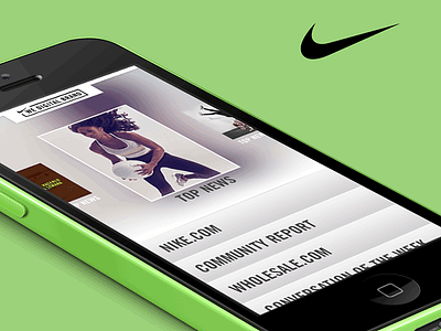 Nike Carousel News App app brand carousel design digital green news newsletter nike sport ui ux
