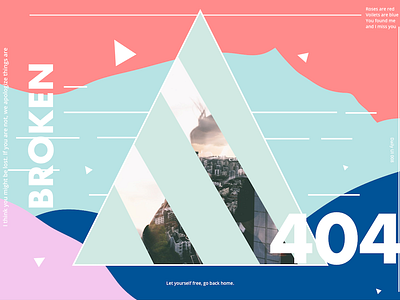 [Daily UI] Day 8 404 Dribble 404 album cover broken colors dailyui jobs minimal pastel simple user interface website white