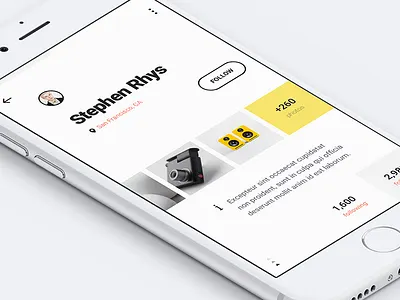 Designer Profile UI clean designers minimal noui profile sketch ui ux