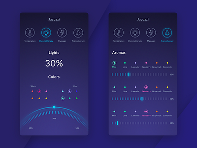 App for smart jacuzzi app b2c business design ios jacuzzi product smart ui ux