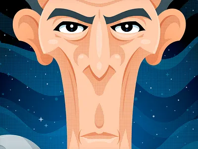 Grand Moff Tarkin caricature halftone shading star wars vonster