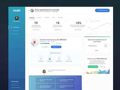 Property owner dashboard dashboard estimate price real estate sale ui