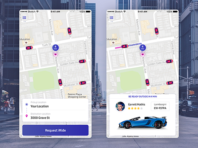 Daily UI #06 - UrCar [FREE SKETCH] car pooling free rubi rubinguyen sketch