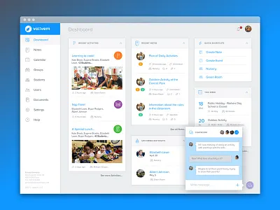 Vaiivem Webapp Dashboard daycare digital product kindergarten preschool ui user interface webapp