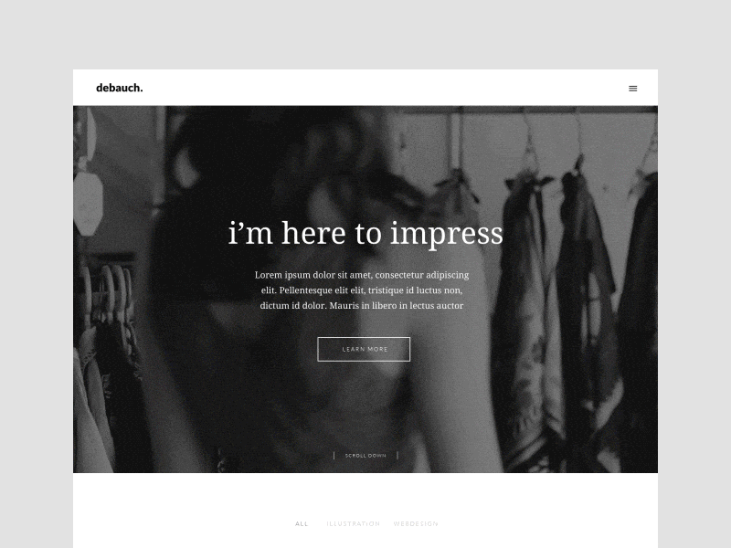 Portfolio page aftereffects clean fashion interaction interface landing motion page portfolio psd ui ux