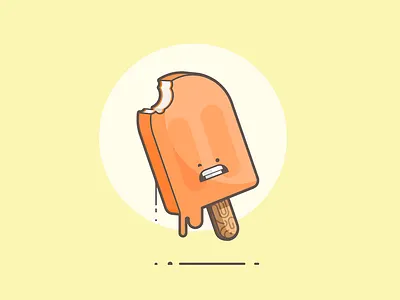 Creamsicle bite creamsicle illustration line art melt orange ouch popsicle vanilla