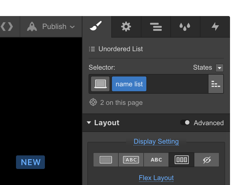 Webflow UI Update design design tool flat flat ui product ui user interface