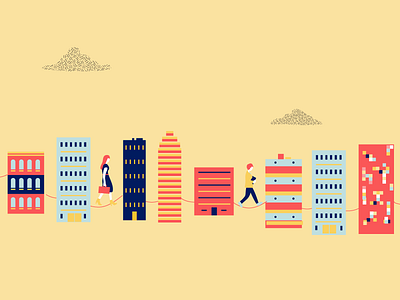 Blog Drawing business city editorial flat texture workers