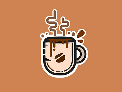 Coffee Mug brown coffee coffee bean dribbble dribbble shot fun hot illustrator photoshop white