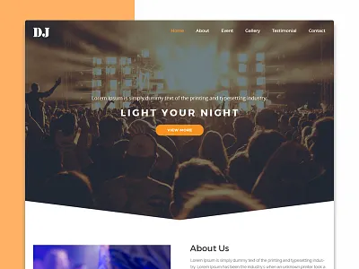DJ Website dark dj entertainment event flat homepage music production sound techno ui website